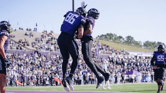 Football film review moment with Tyler Henley making a catch.